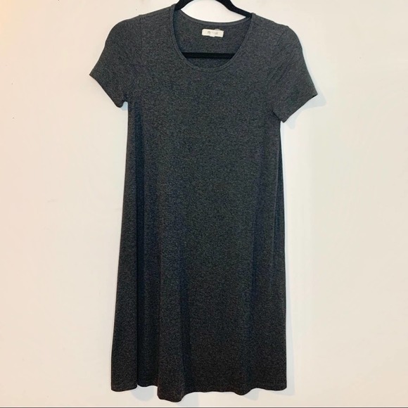 MADEWELL Swingy Tee Dress in Heather Charcoal - Picture 2 of 10